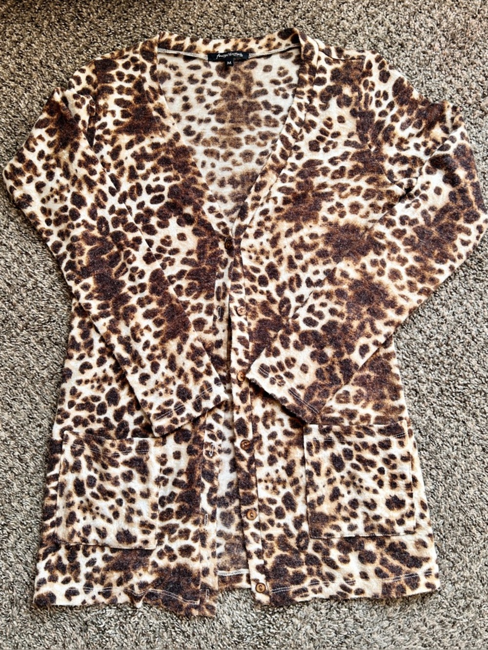 Foreign Exchange Leopard Print Pullover in Brown and Cream